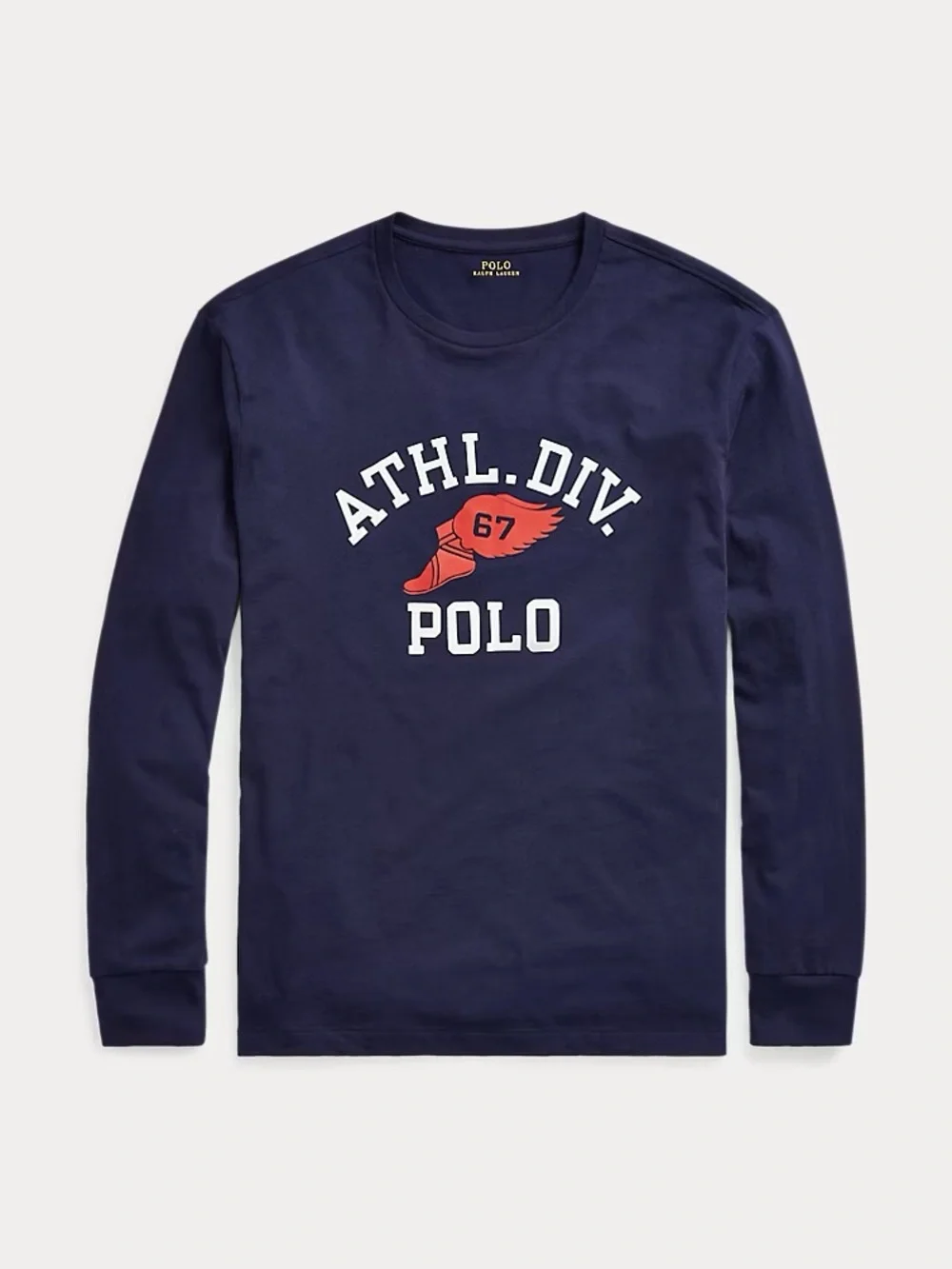 Polo Ralph Lauren Athl Div 67 Graphic Long Sleeve T Shirt Navy Mens Small Preppy